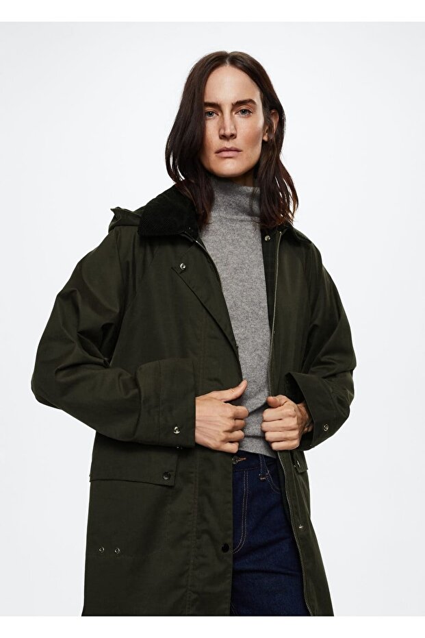 Çıkarılabilir Kapüşonlu Parka - 1