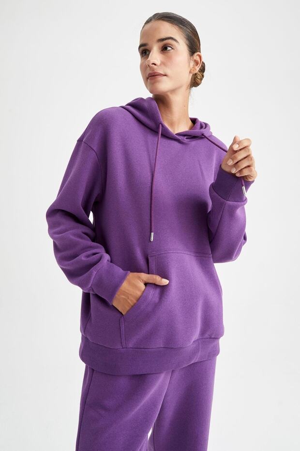 Regular Fit Kapüşonlu Sweatshirt - 7