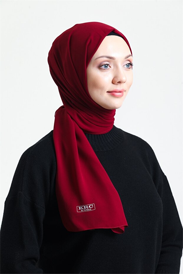 Karaca Nano Krep Şal - Bordo - 1