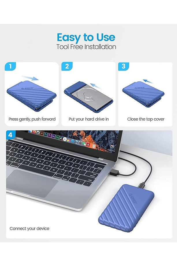 Usb3.0 2.5 Inç Hdd 6tb Ssd Harici Slim Harddisk Kutusu, 25pw1-u3-bl, Mavi - 5