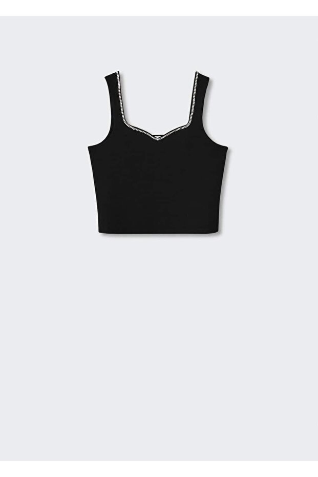 Μπλούζα Strass Stoned Heart Collar - 3