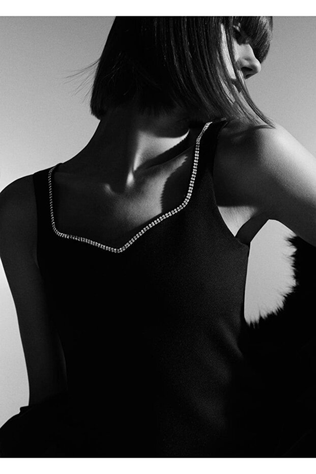 Μπλούζα Strass Stoned Heart Collar - 6