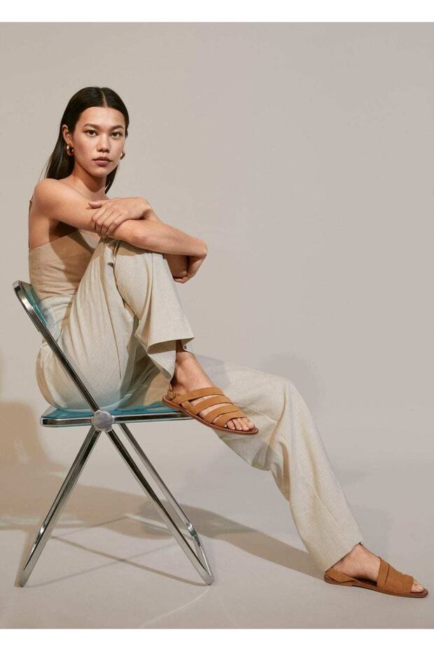 Deri Bantlı Sandalet - 2