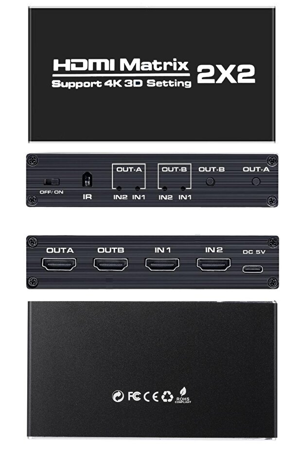 4kmx222 2x2 Matrix Switch Splitter Hdmı 2.0 4k 2160p Hdr - 8
