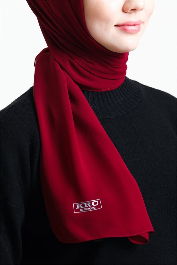 Karaca Nano Krep Şal - Bordo - 2