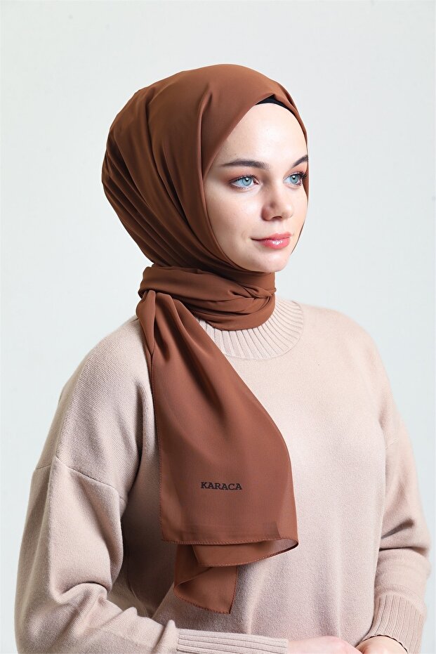 Karaca Nano Crepe Shawl - Brown