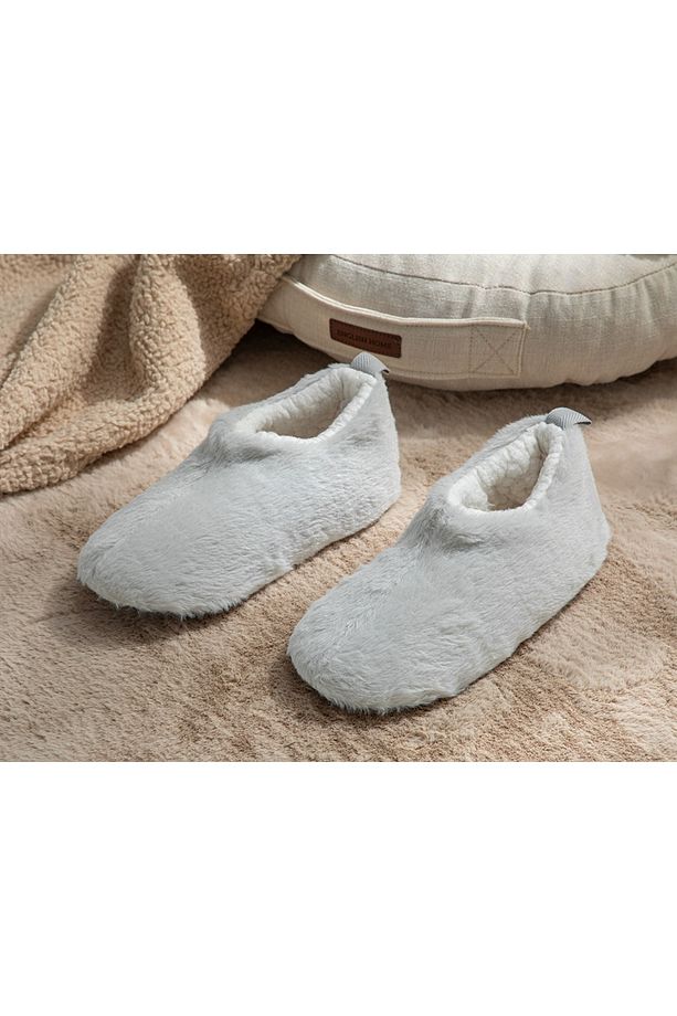 Plain Peluş Kadın Ev Botu 36 Gri - 1