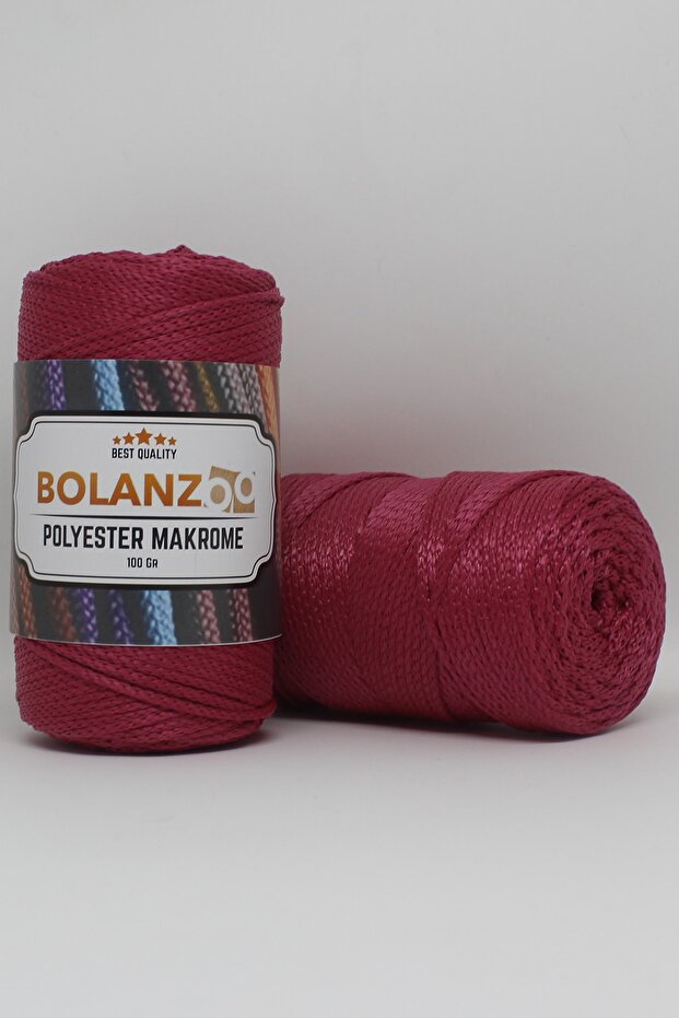 Polyester Macrame Thread 2 Pieces 100gr Red Cabbage 3mm Knitting Thread - 1