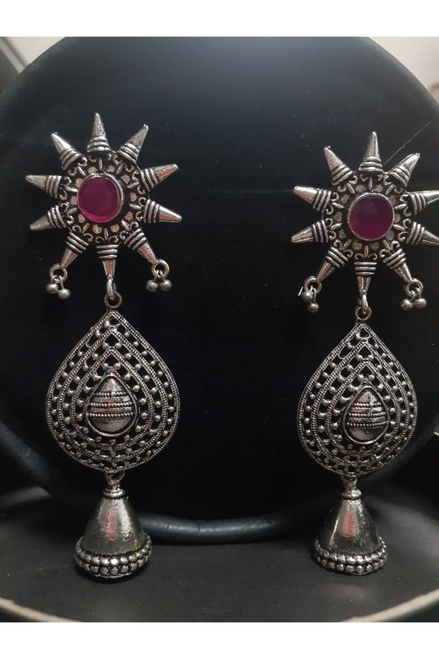 Women's Jewelled Anti-Tarnish Steel Indian Earrings