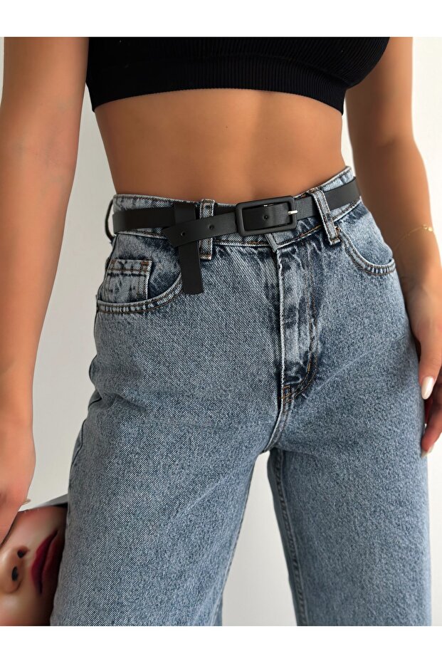 Basic Square Buckle Black Belt - 4