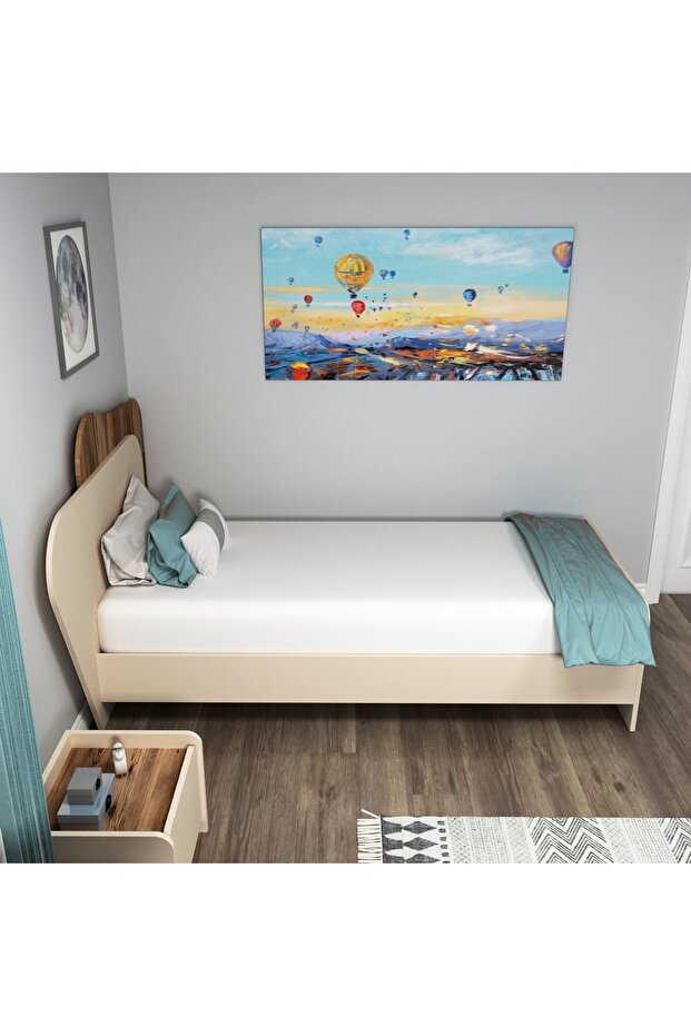 Suave 90x190 Ölçülerinde Yatak Uyumlu Tek Kişilik Karyola Ceviz Bej - Suave - 3