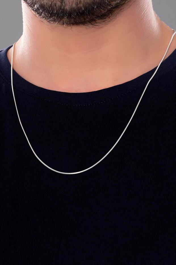 Fine Italian Model Silver Snake Snake Necklace 316 L Steel Men's Chain
