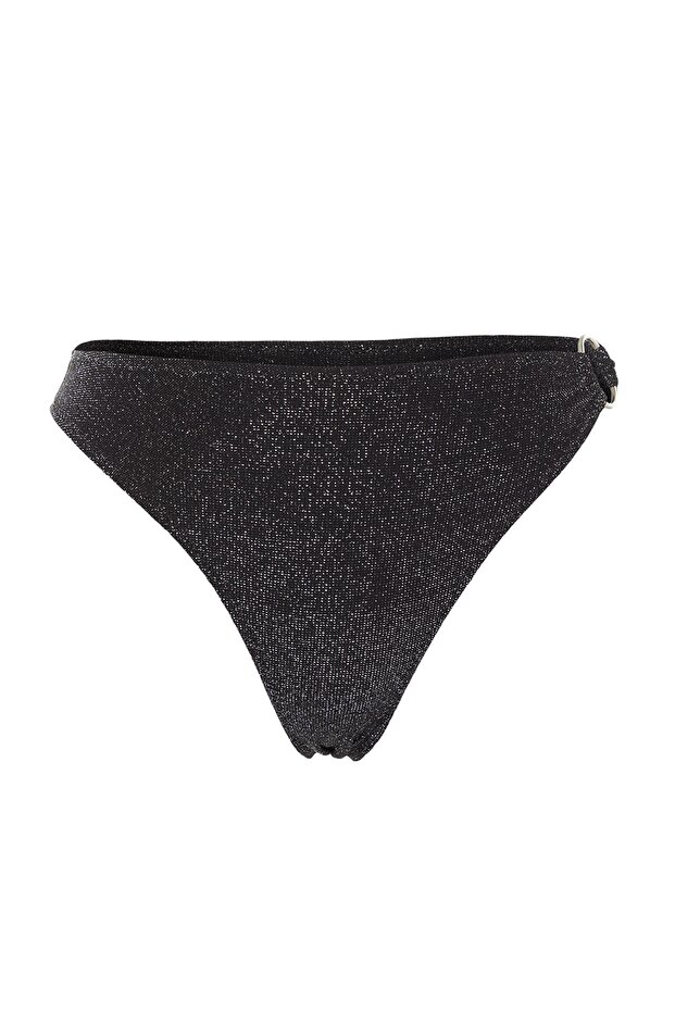 Siyah Aksesuarlı Regular Normal Bel Bikini Altı TBESS23BA00272 - 7