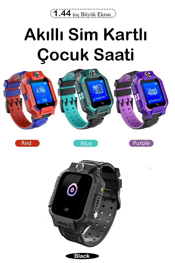 Çocuk Konum Takipli Btk Kayıtlı Sim Kart Girişli Lbs Ve Sos Özellikli Akıllı Saat - 6