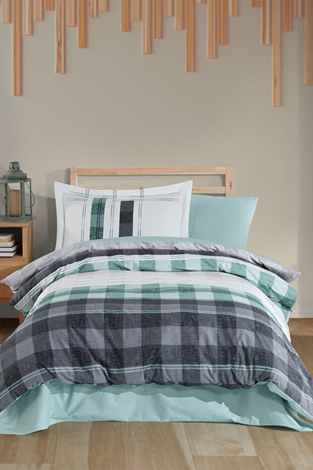 Suelita Green Single 100% Cotton Poplin Studio Duvet Cover Set