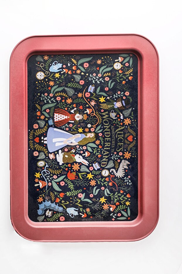 Ee169-9a صينية مستطيلة منقوشة من Tales Alices 32x43 سم - 5