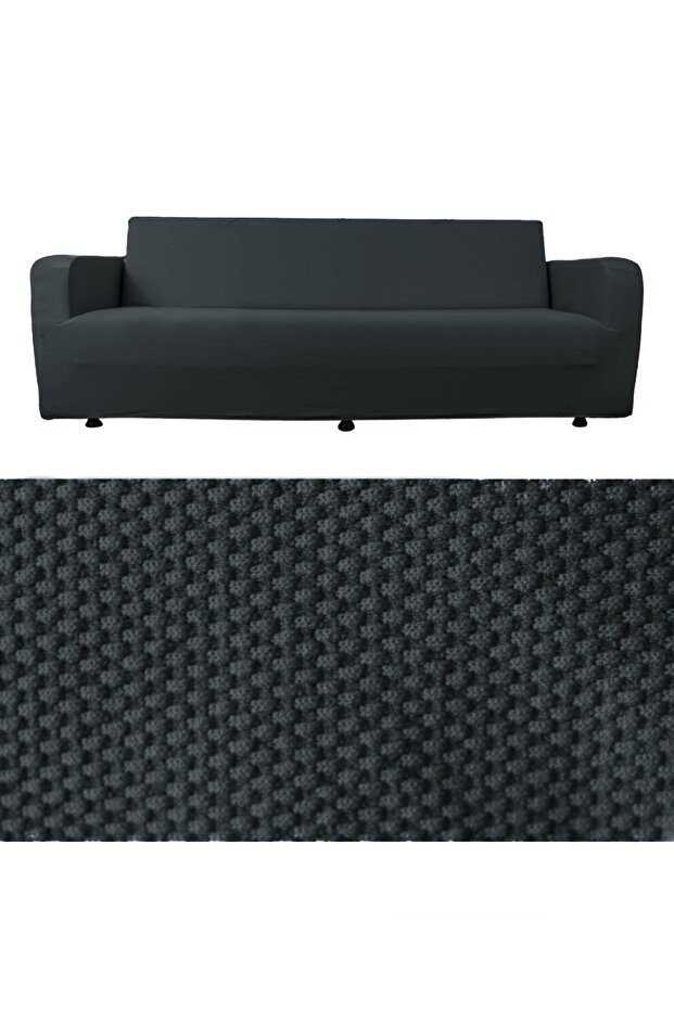 Honeycomb Fabric Sofa, Sofa, Sofa Bed Cover, 3-Seater Sofa Cover, Elastic, Flexible, Anthracite