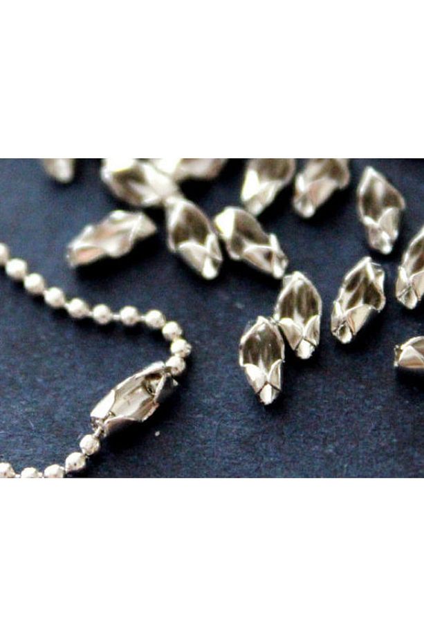 10 Adet - Top Zincir Bağlantı Aparatı, Nikel Kaplama (1.2 Mm - 1.5 Mm Top Zincir Için Uygundur) - 1