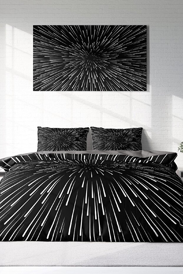 Galaxy Star 3d Cotton Satin Double Duvet Cover Set