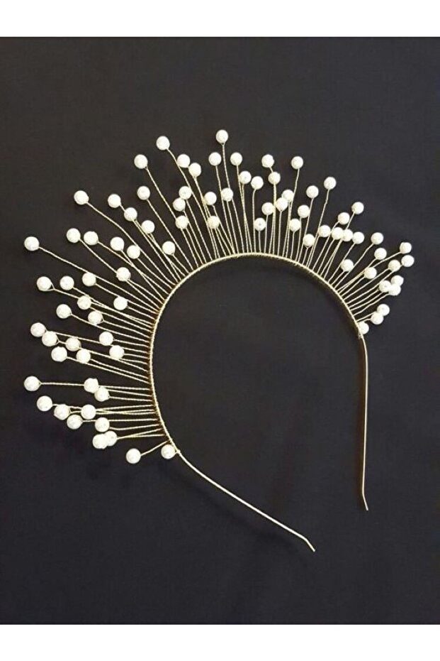 Women's Glass Pearl Crown Hair Band