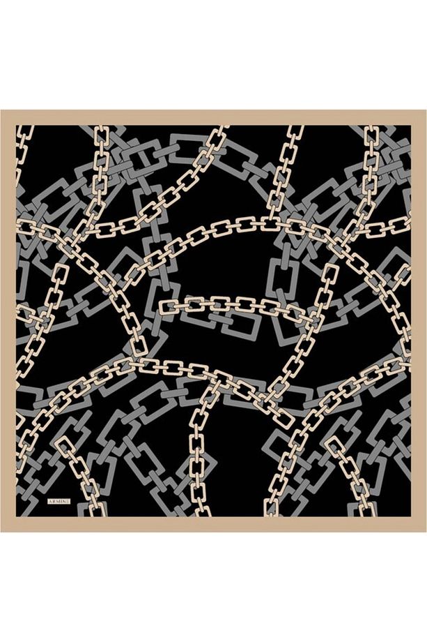 Zincir Desen Twill Ipek Eşarp 8736d-36 - 1