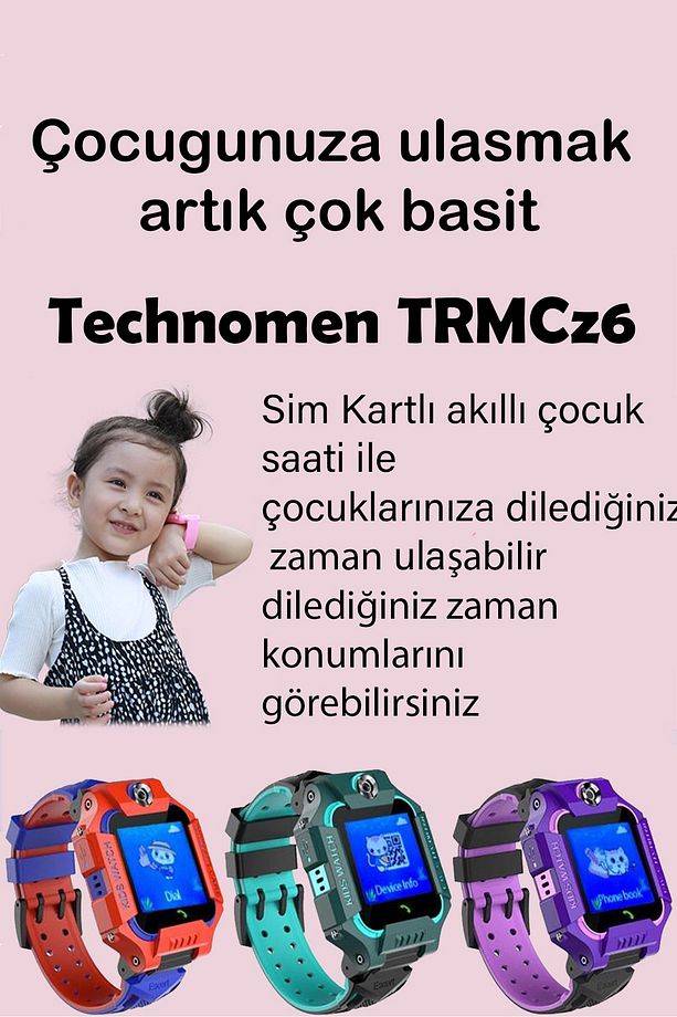 Çocuk Konum Takipli Btk Kayıtlı Sim Kart Girişli Lbs Ve Sos Özellikli Akıllı Saat - 5