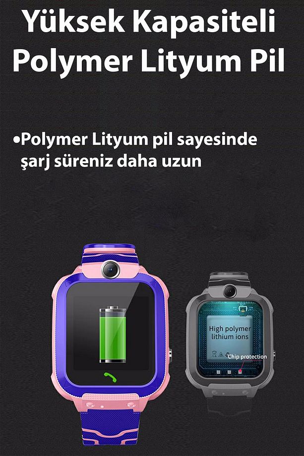 Çocuk Konum Takipli Btk Kayıtlı Sim Kart Girişli Lbs Ve Sos Özellikli Akıllı Saat - 8