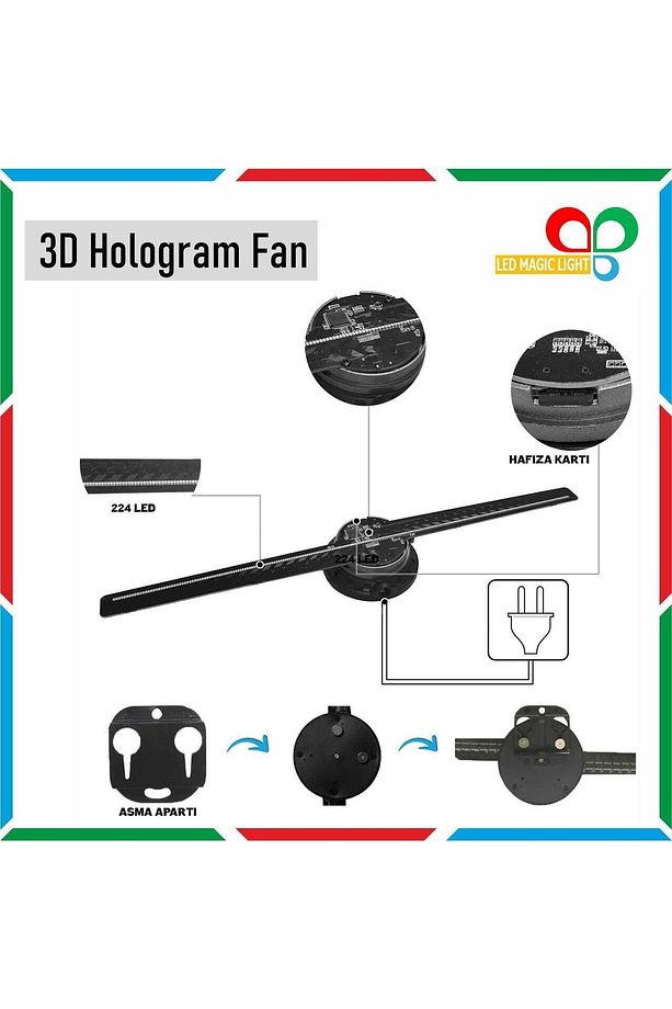 3d Hologram Led Fan 42 Cm - 2