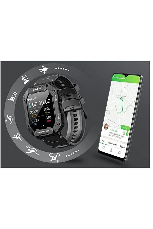 Satm Tank Watch M1 Akıllı Saat Su Geçirmez Askeri Akıllı Saat Erkek Akıllı Saat Android-ios Uyumlu - 4