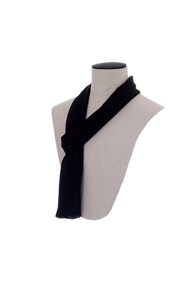 Glitter Scarf Black Fo 106