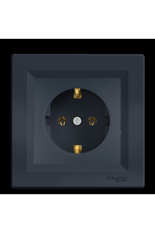 Schneider Asfora Plus Anthracite Grounded Socket Framed
