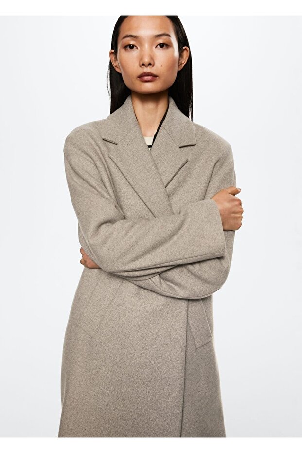 Oversize Yün Palto - 6