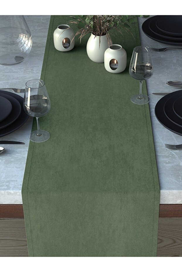 Velvet Textured Sweet Green Runner