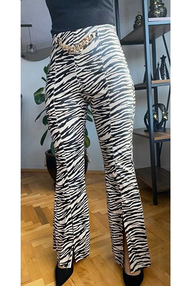 Deri Zebra Pantolon - 6