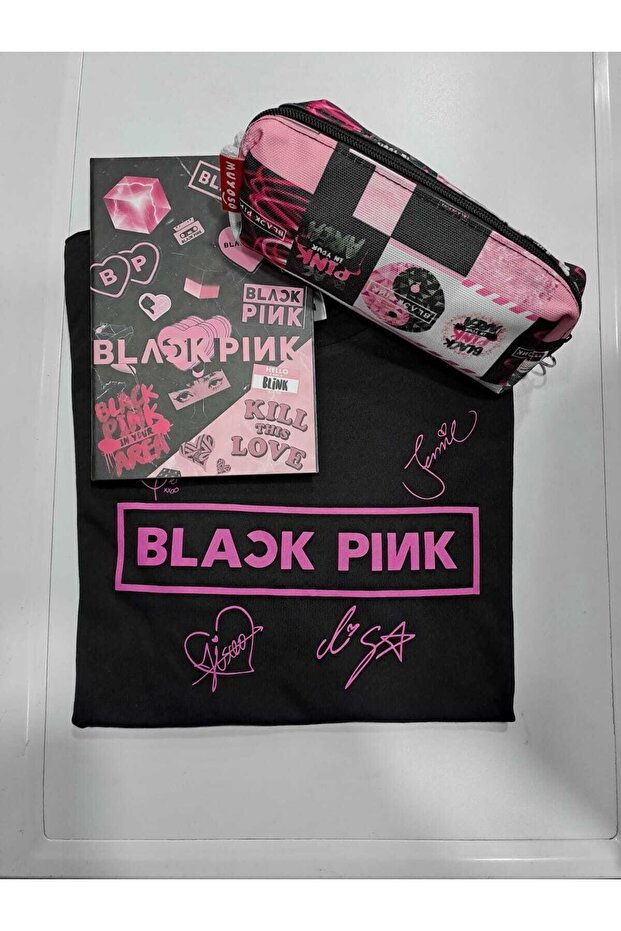 Blackpink Unisex Tshirt Notebook Pen Holder Combination