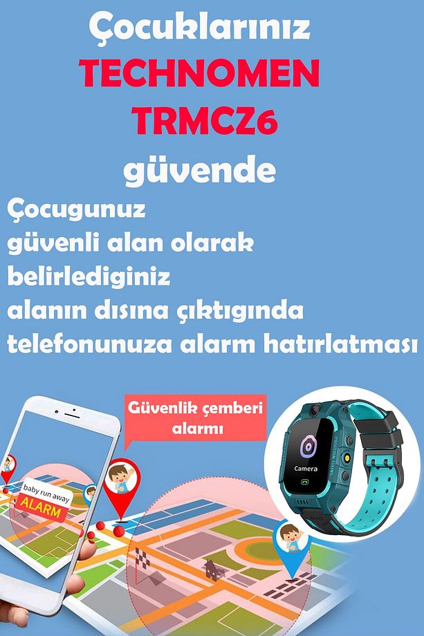 Çocuk Konum Takipli Btk Kayıtlı Sim Kart Girişli Lbs Ve Sos Özellikli Akıllı Saat - 3
