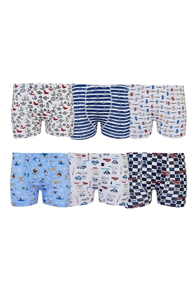 Boy's Colorful Elastane Printed Boxers
