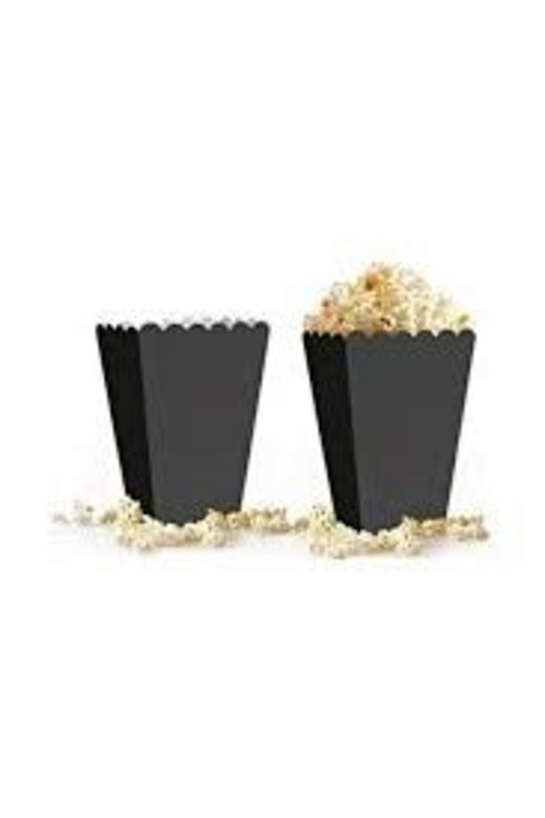 Siyah Mısır Kutusu + Siyah Patlamış Mısır Kutusu + Siyah Popcorn Kutusu 8'li - 1