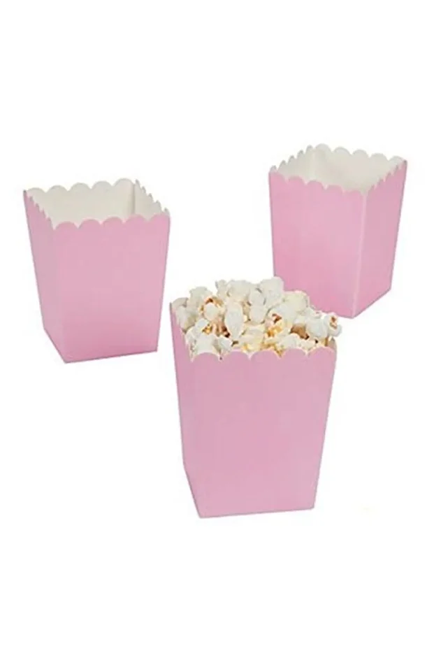 Pembe Mısır Kutusu + Pembe Patlamış Mısır Kutusu + Pembe Popcorn Kutusu 8'li - 3