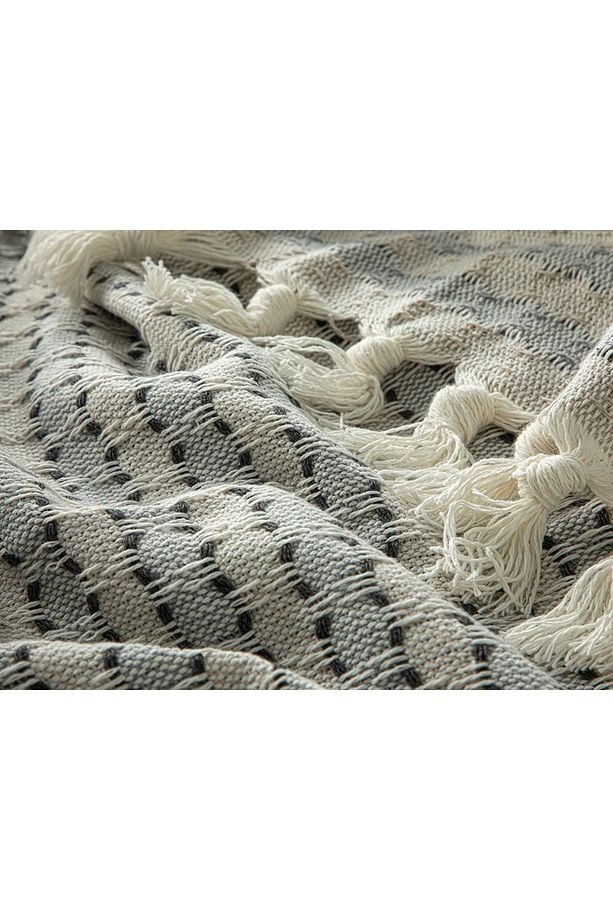 Buttons Dokuma Tek Kişilik Yatak Örtüsü 160x240 Cm Gri - 3