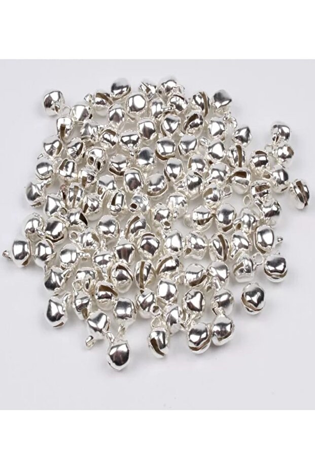 50Pcs 12mm Silver Color Handle Bell,Cyan,Rattle,Metal Amigurumi Bell,Jewelry Accessory Making