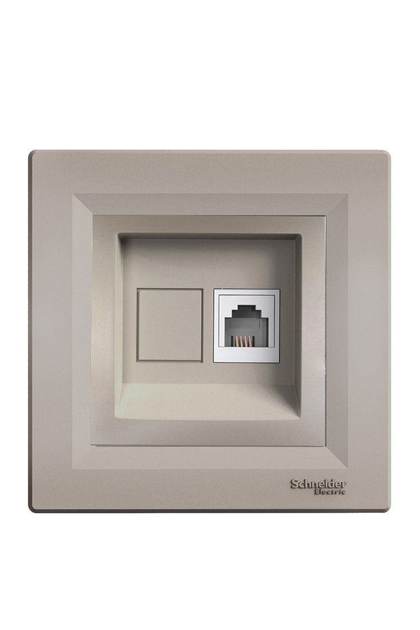 Schneider Asfora Plus Bronz Rj11 - 4 Kontaklı Telefon Prizi Çerçeveli - Eph4100169 - 1