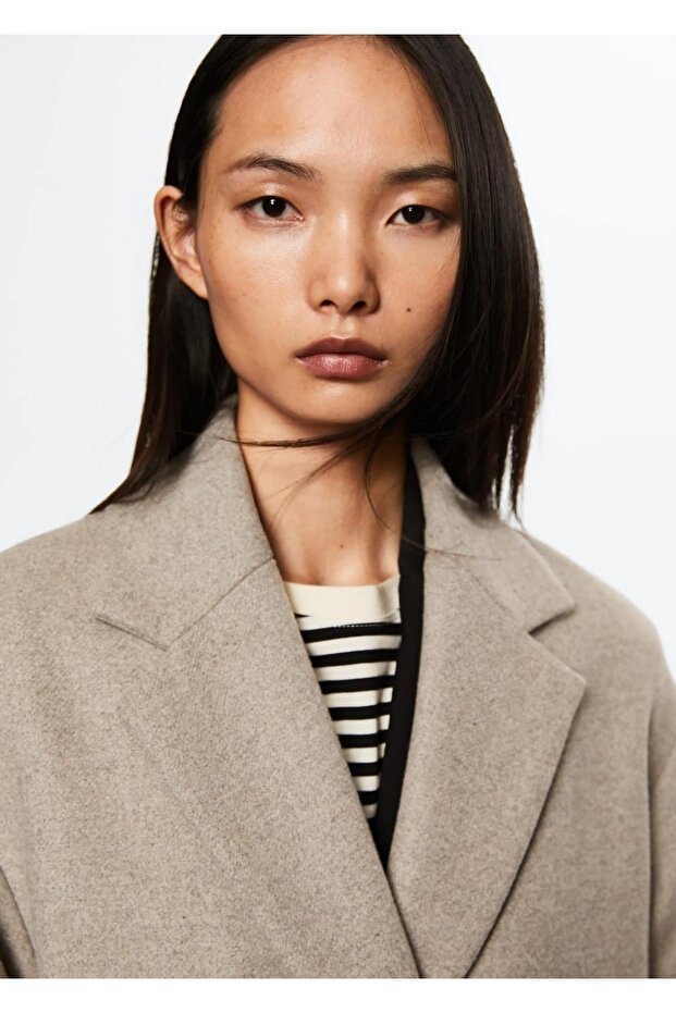 Oversize Yün Palto - 5