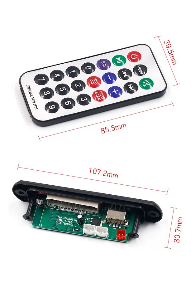 Yeni 2023 Mikrofonlu 12v Bluetooth Mp3 Wma Wav Dekoder Kurulu Araba Mp3 Ses Çalar Tf Usb Handsfree - 4