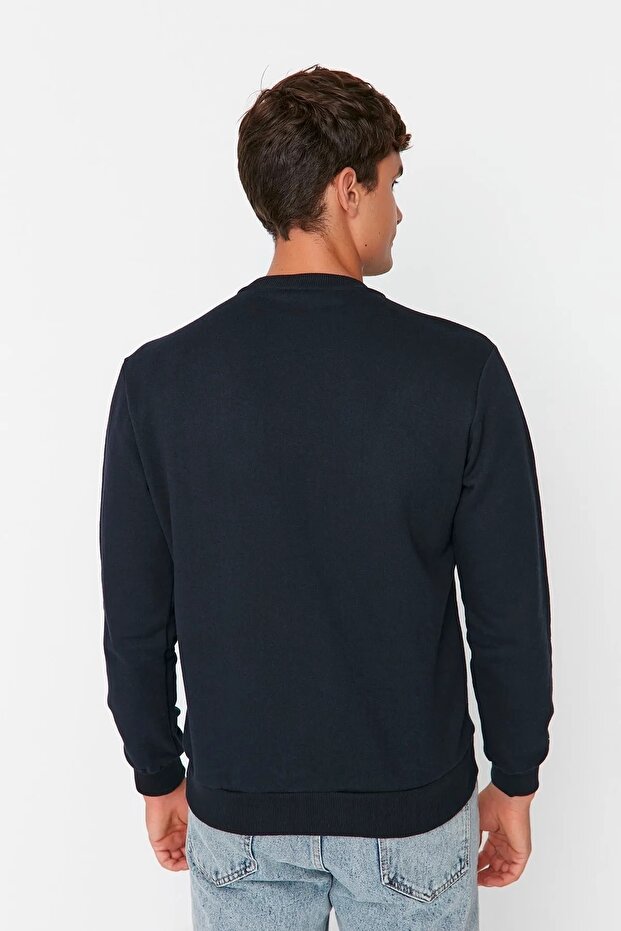 Lacivert Regular/Normal Kesim İçi Polar/Sıcak Tutan Sweatshirt TMNAW21SW1208 - 12