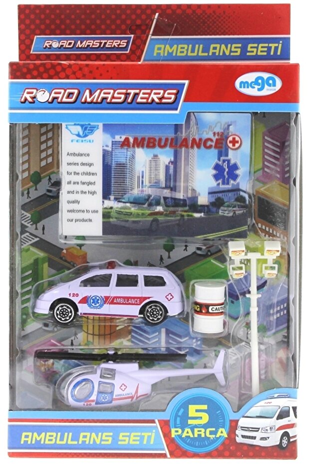 Metal Ambulans Seti 5 Parça - 3