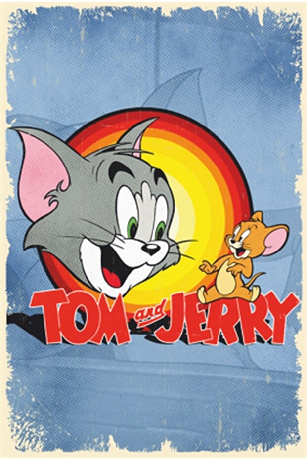 Tom and Jerry Retro Wooden Poster