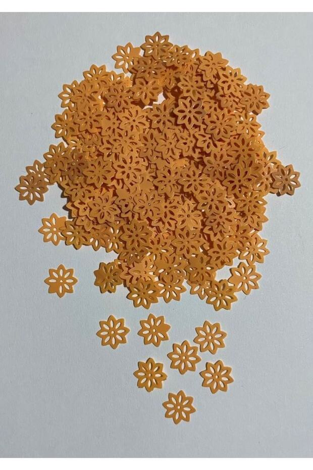 Metallic Coating Snowflake Plastic Hand-Embroidered Sequins. 15 Grams. 980-985 Pieces. Salmon.