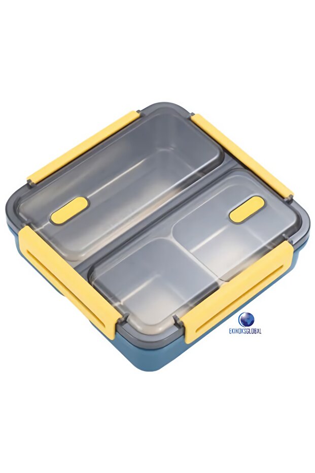 Portable Three Compartment 304 Stainless Steel Student And Office Lunch Box Leak Proof 950ml