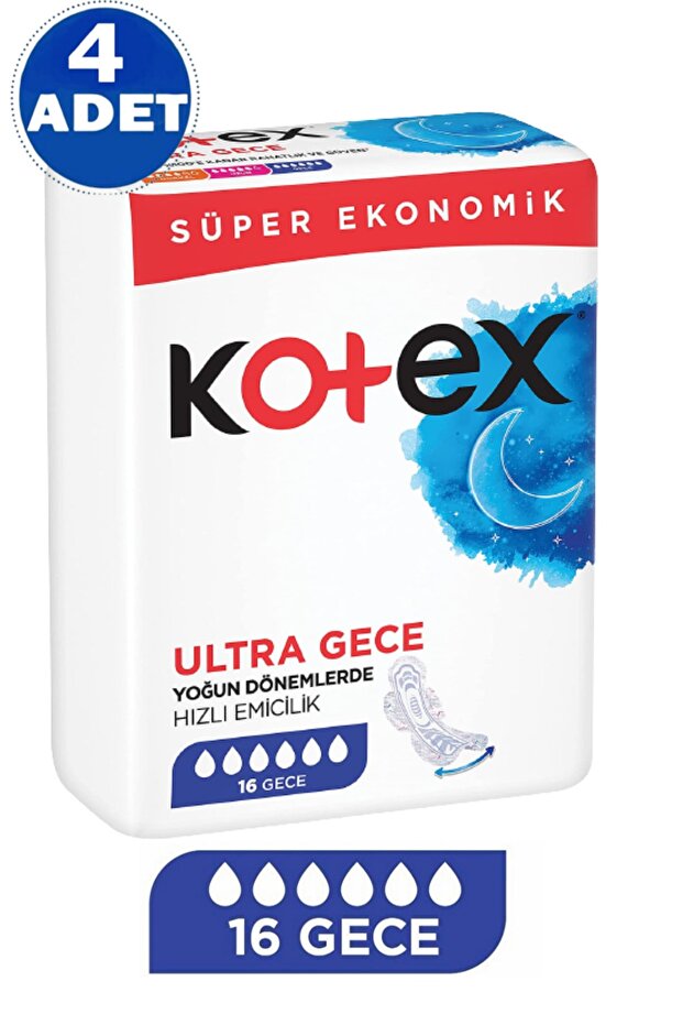 Ped Ultra Gece Quadro Süper Eko 16'lı 4 Adet - 1